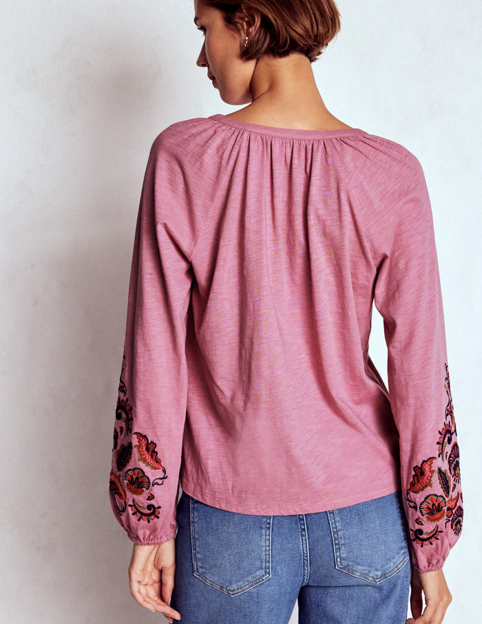 Alma Embroidered Shirt Ash Rose