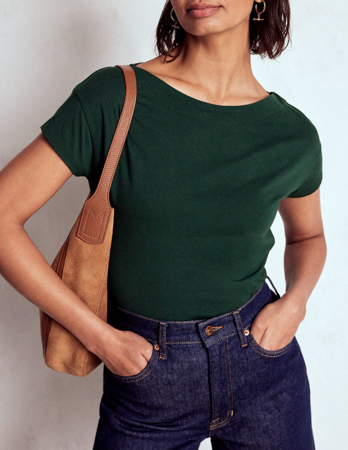 Supersoft Boat Neck T-Shirt Green Pine