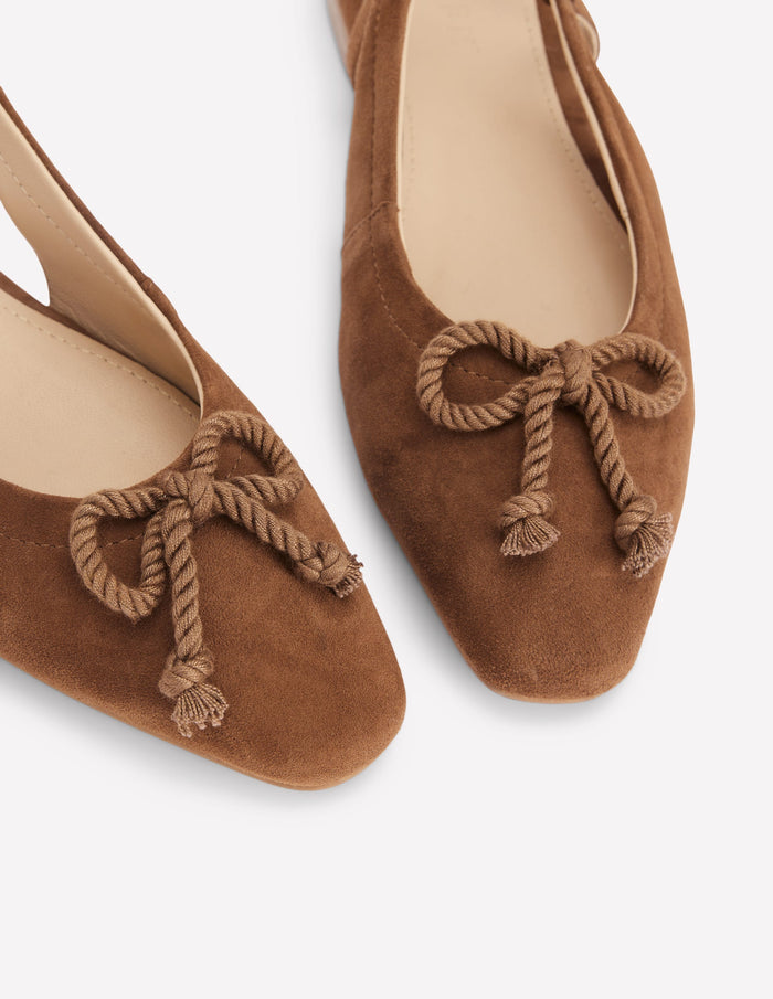 Easy Slingback Flats Raw Umber