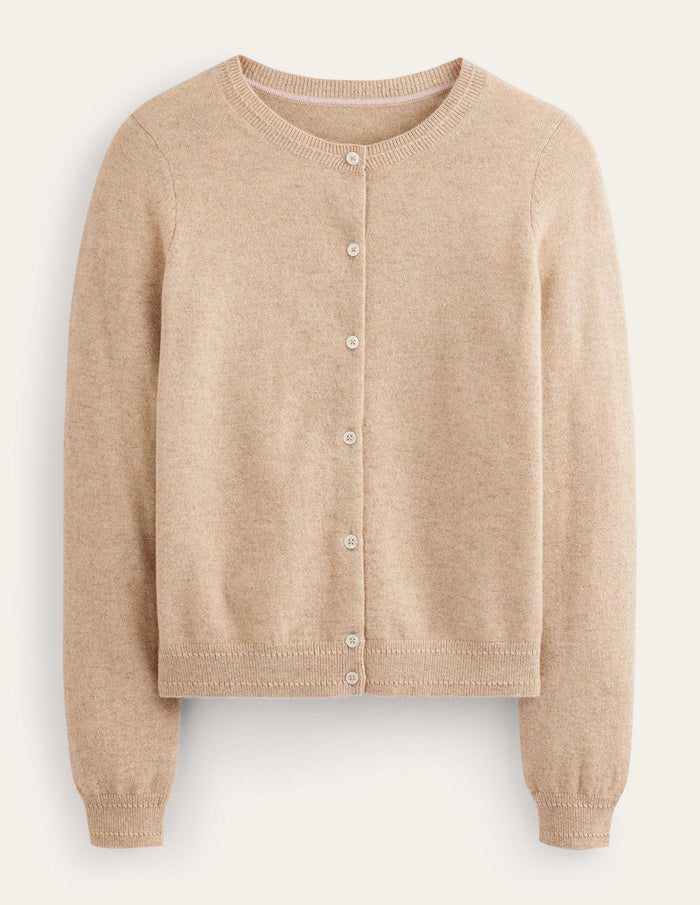 Eva Cashmere Crew Cardigan Chinchilla Melange