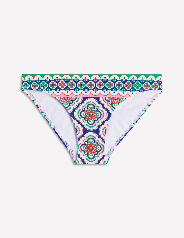 Porto Bikini Bottoms Bright Blue, Botanic Blush