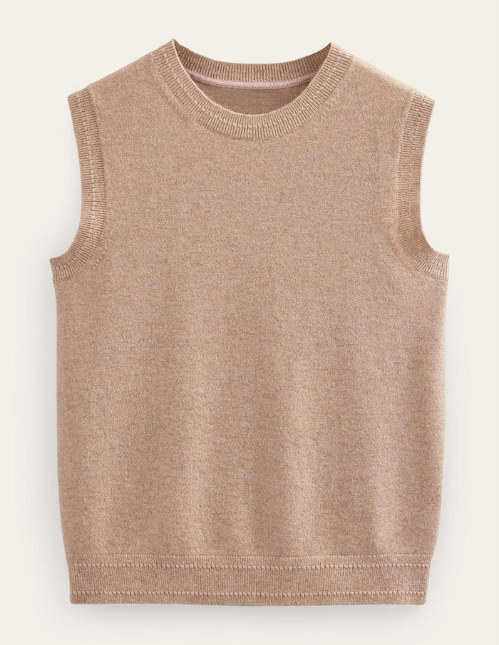 Eva Cashmere Vest Chinchilla Melange