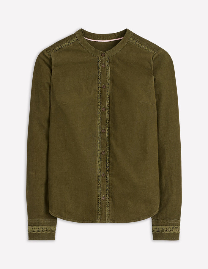 Victoria Cord Shirt Woodland Green