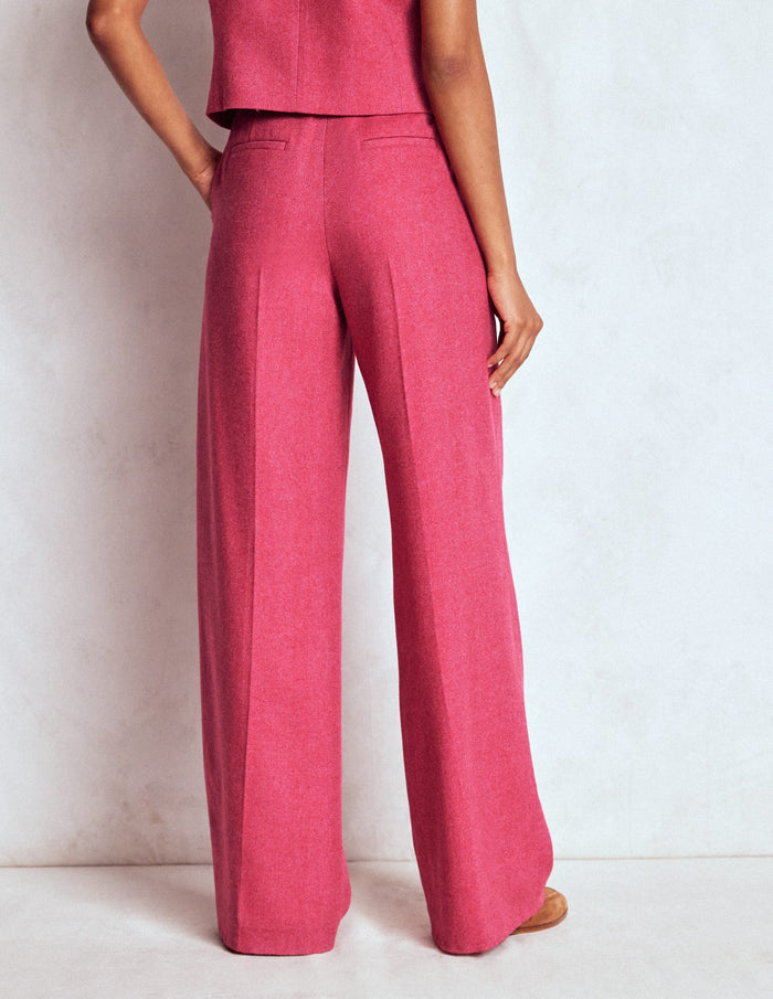 Belgravia Wool Pants Red and Pink Wide Herringbone