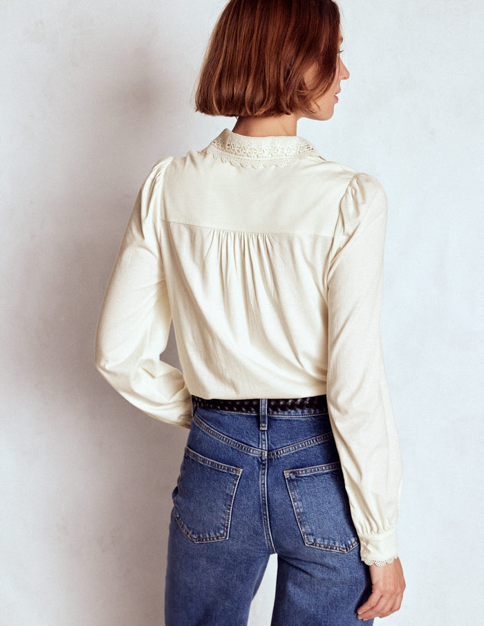 Lace Collar Blouse Ivory