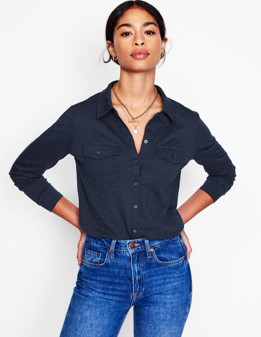 Amy Jersey Shirt Navy
