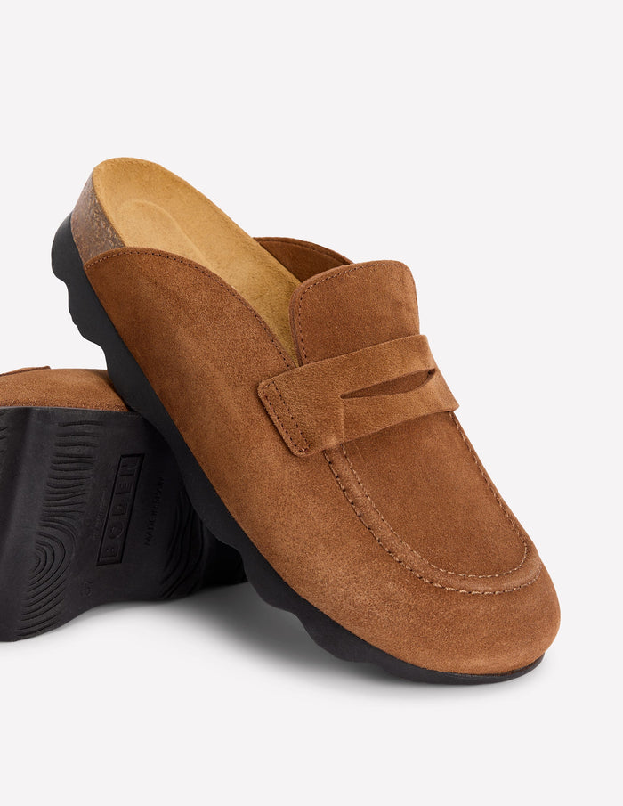 Suede Mule Clog Raw Umber