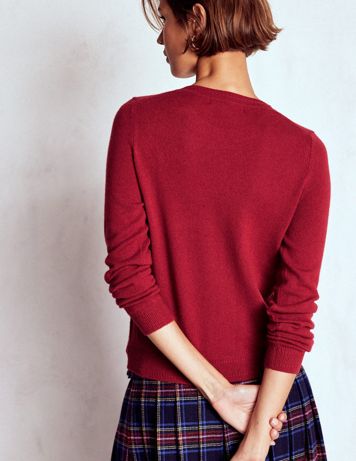 Eva Cashmere Crew Neck Sweater Red Liquorice