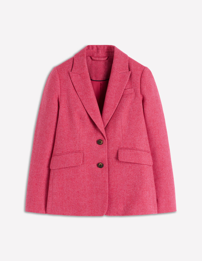 Stamford Wool-Blend Blazer Pink Herringbone