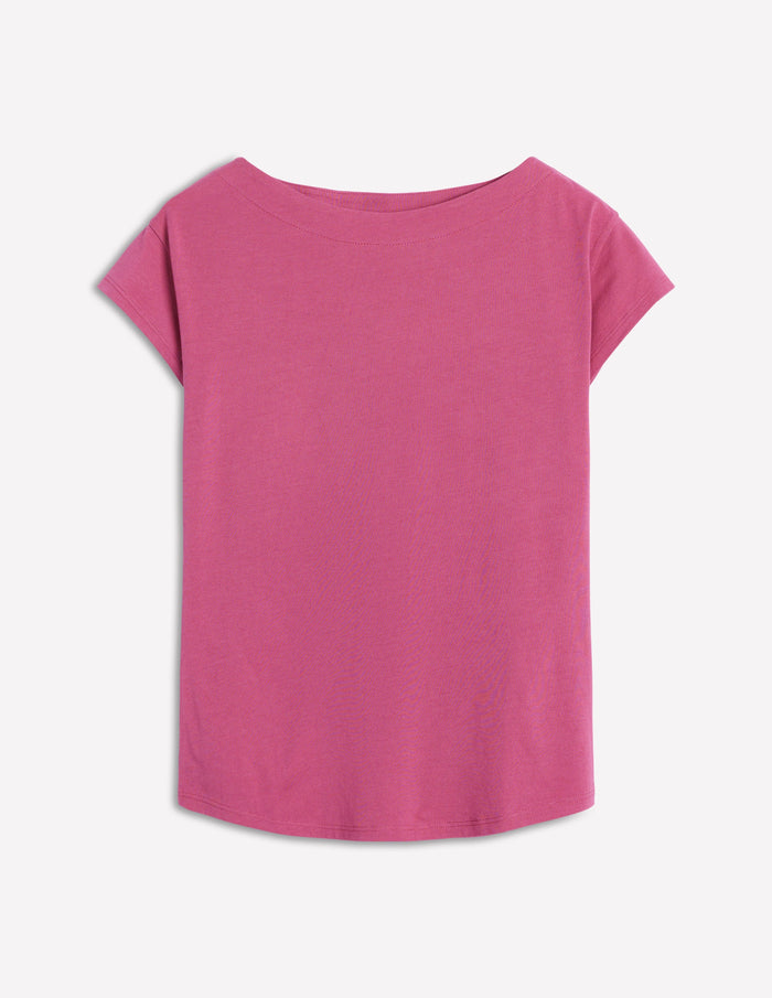 Supersoft Boat Neck T-Shirt Purple Damson
