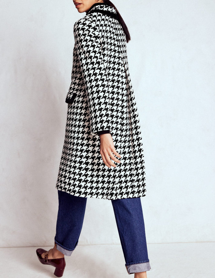 Edinburgh Swing Coat Black Dogstooth