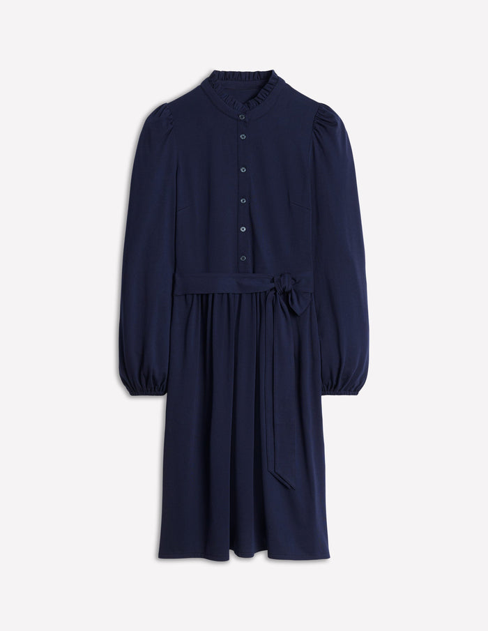Willow Frill Short Shirt Dress Navy