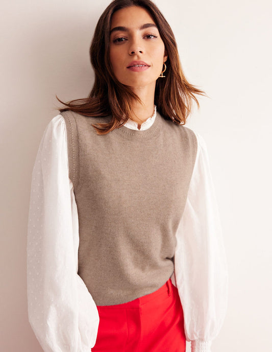 Eva Cashmere Vest Chinchilla Melange