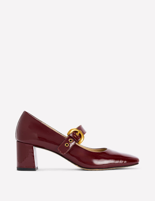 Heeled Buckle Mary Janes Oxblood