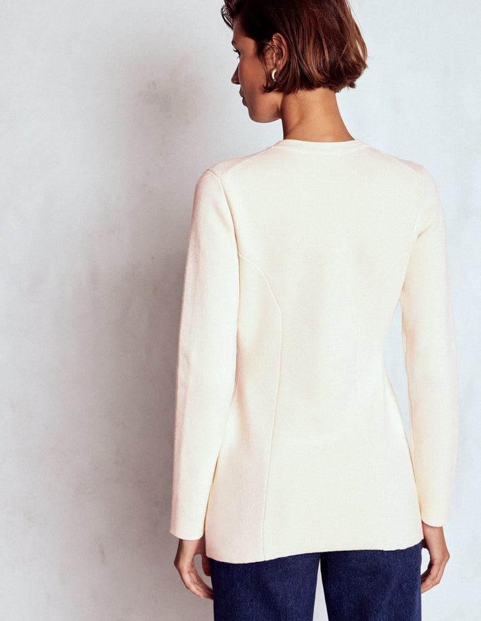 Joanna Fitted Knitted Jacket Warm Ivory