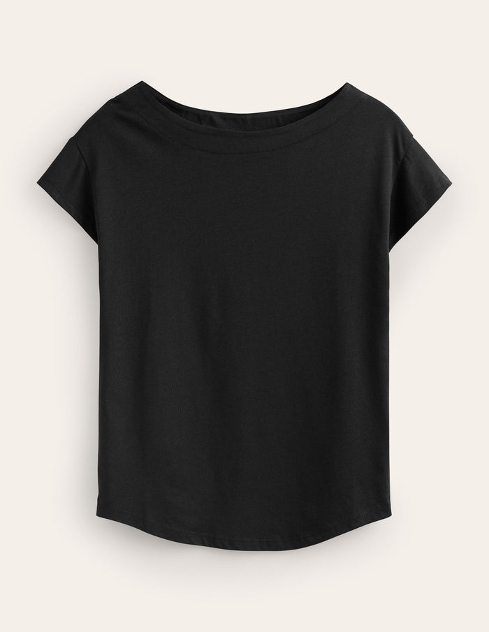 Supersoft Boat Neck T-Shirt Black