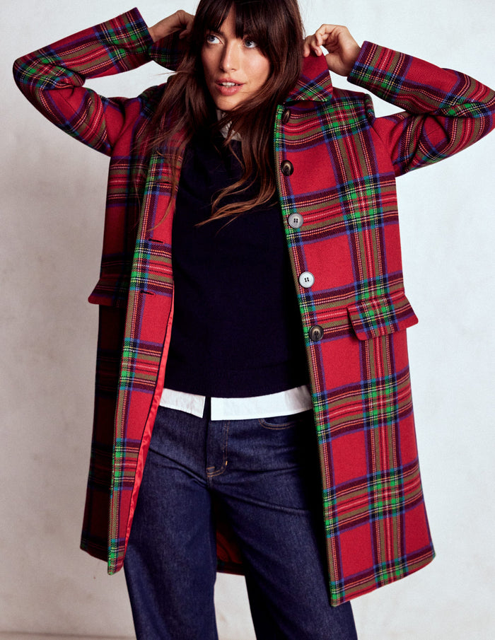 Edinburgh Swing Coat Red, Blue and Green Check