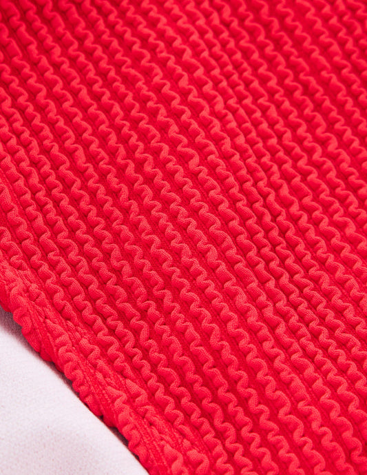 Crinkle Texture Bikini Bottoms Tulip Red