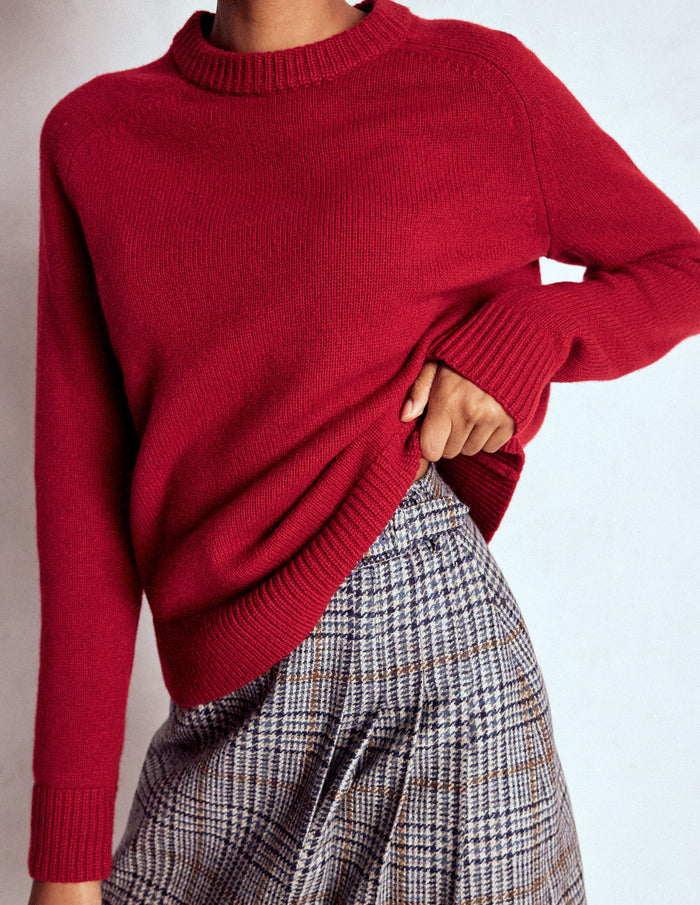 Marion Merino Sweater Crimson Red