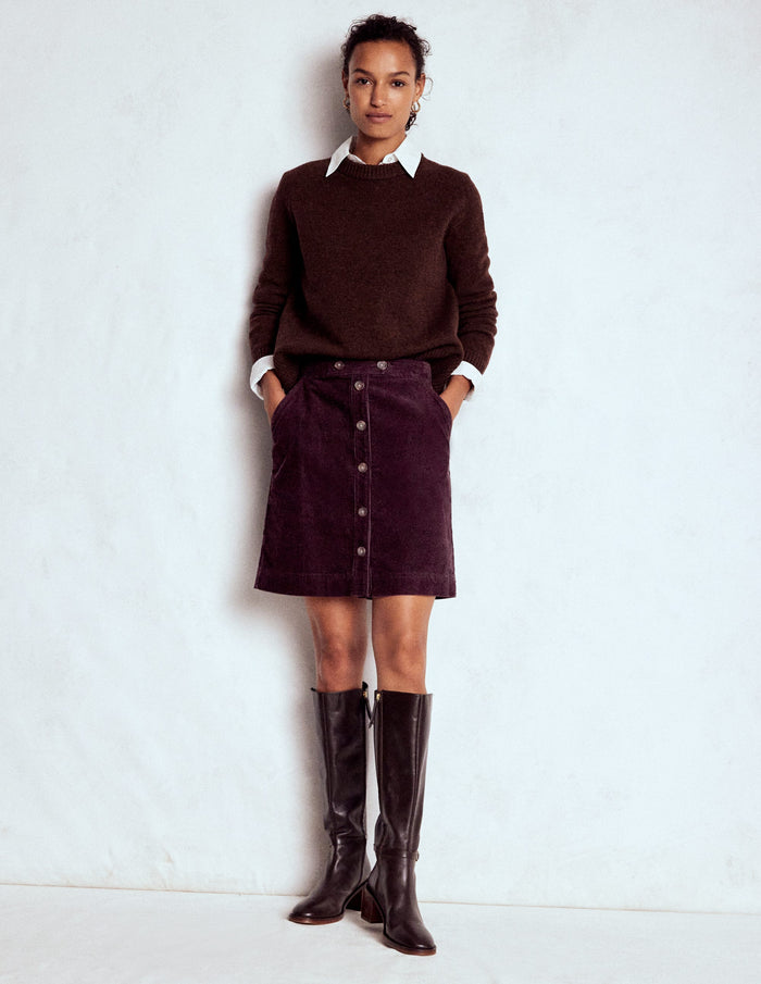Cecelia Cord Skirt Deep Aubergine