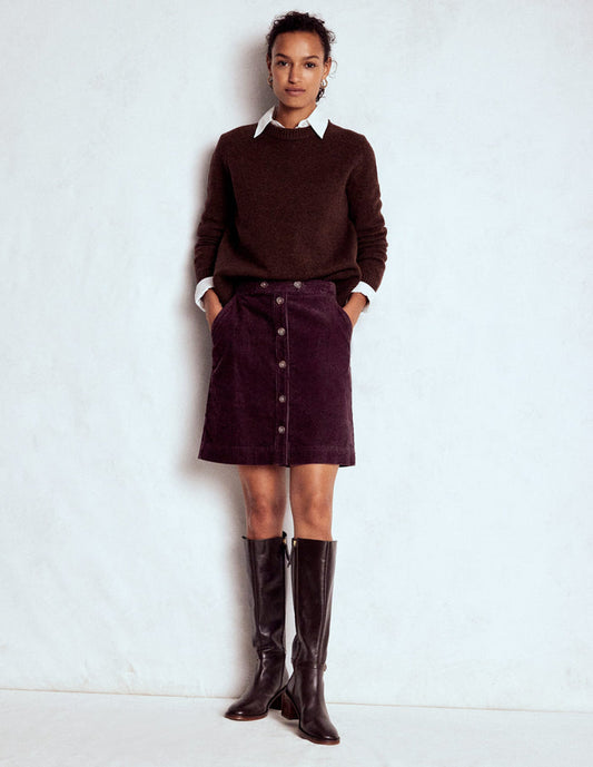 Cecelia Cord Skirt Deep Aubergine