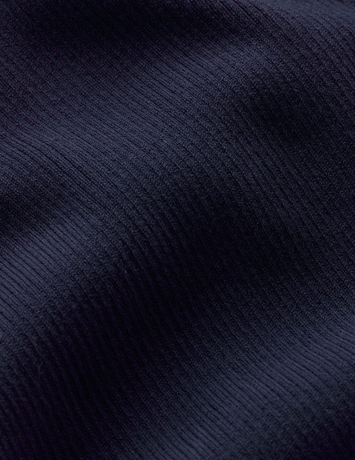 Rib Henley Top Navy