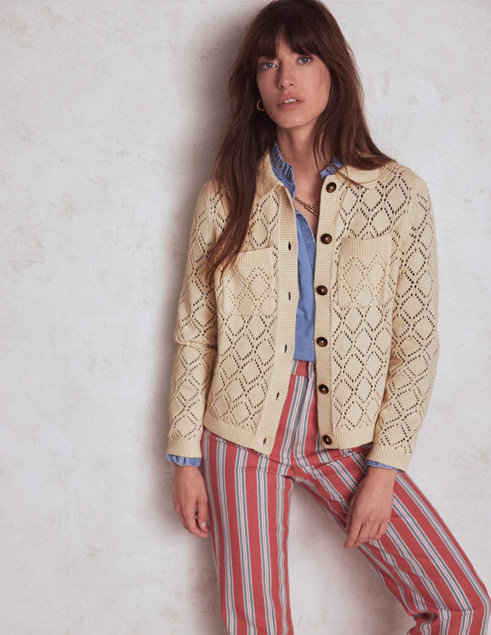 Astrid Knitted Shirt Warm Ivory