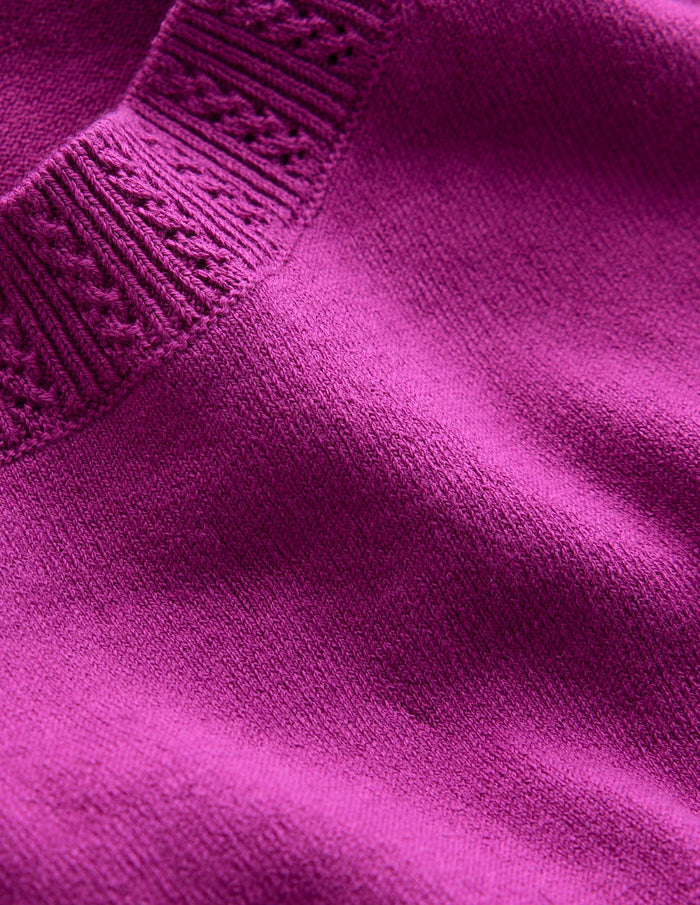 Emilia Cotton Crew Neck Vest Regal Purple