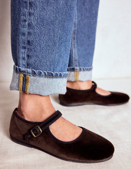 Flexi Mary Jane Chocolate Velvet
