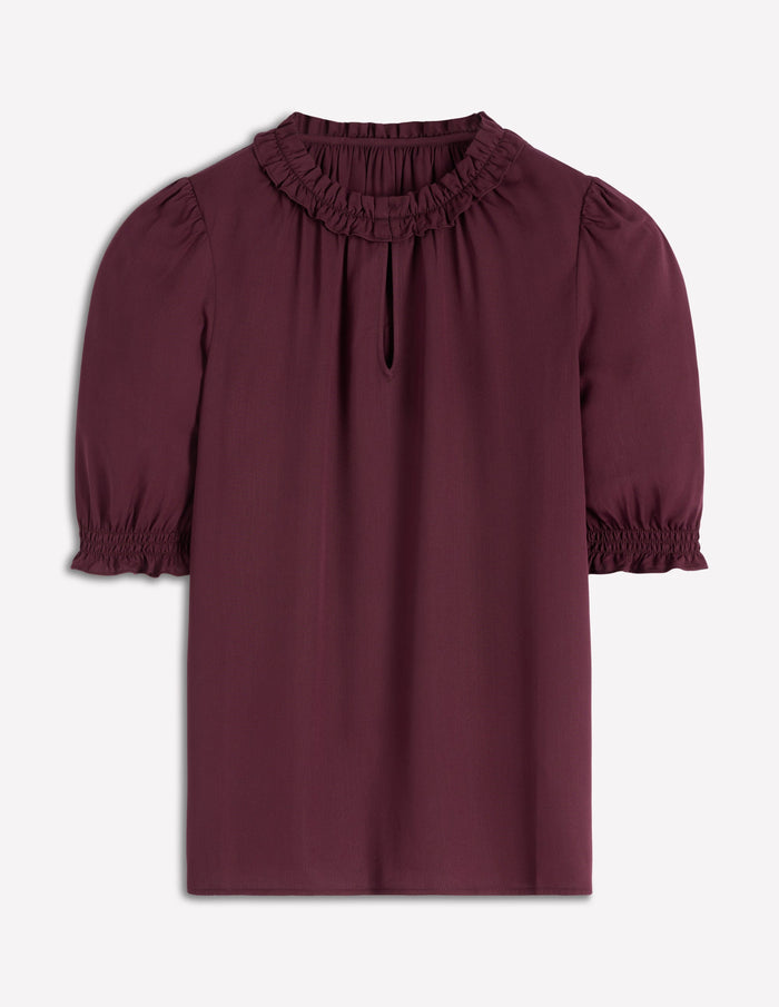 Ria Short Sleeve Top Dark Cherry