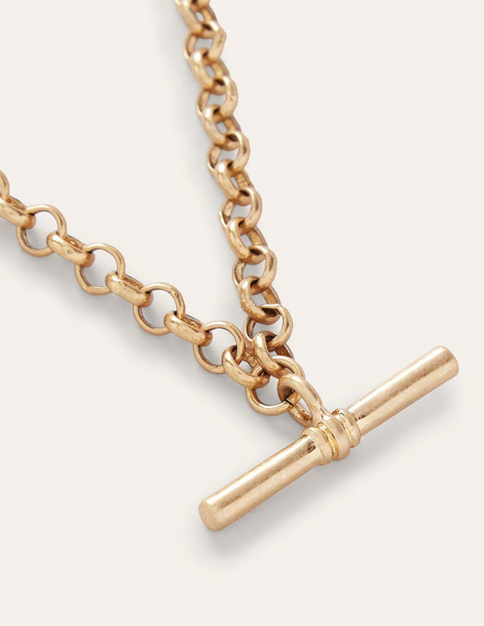 T-bar Chain Necklace Gold Colour