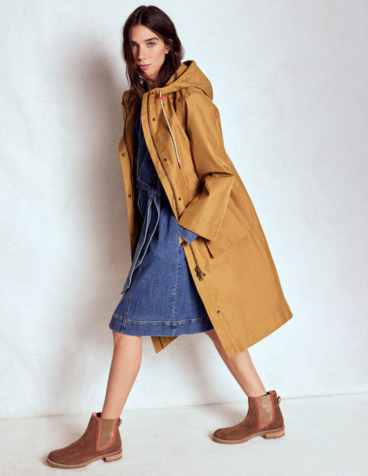 Longline Rain Mac Hazelnut Brown
