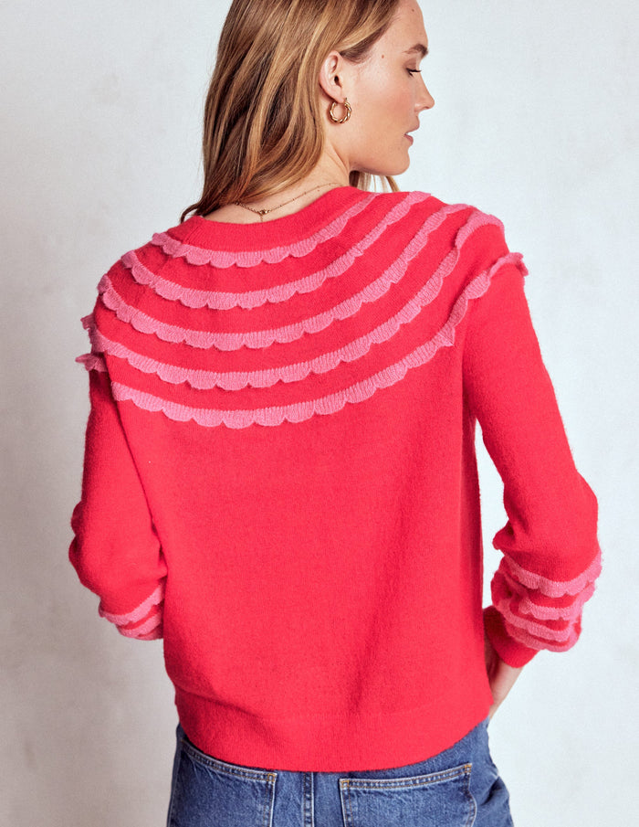 Alice Fluffy Raglan Jumper Poppy Red