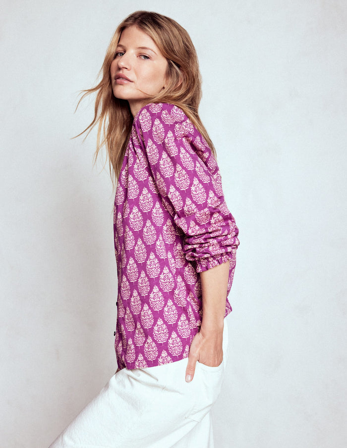 Isla Long Sleeve Jersey Shirt Purple, Wildflower Bouquet