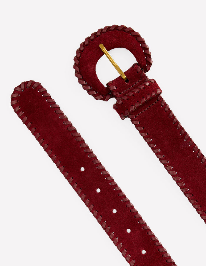 Covered Whipstitch Belt Oxblood