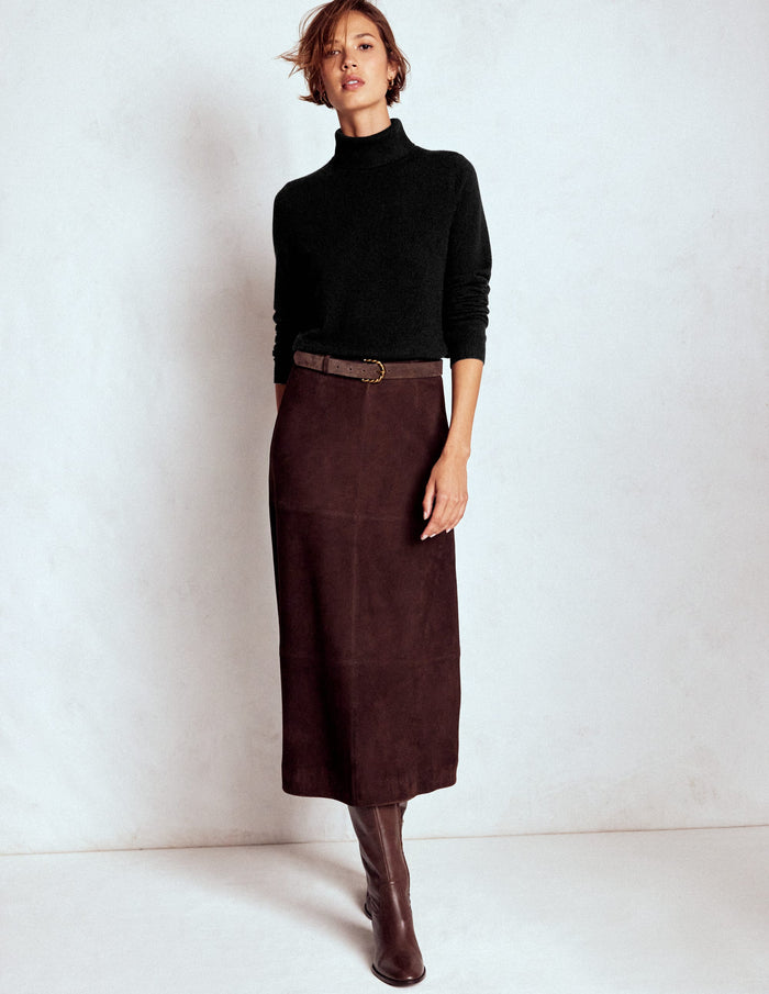 Eva Cashmere Roll Neck Sweater Black