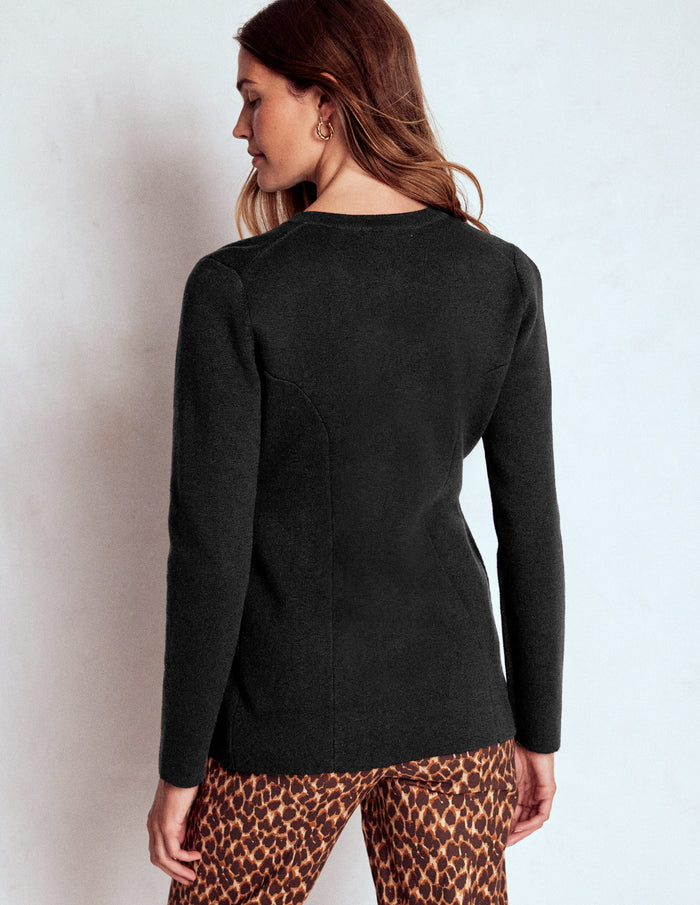 Joanna Fitted Knitted Jacket Black