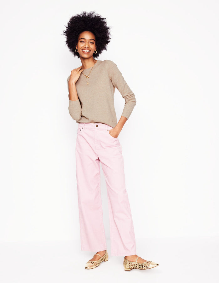 Eva Cashmere Crew Neck Sweater Chinchilla Melange