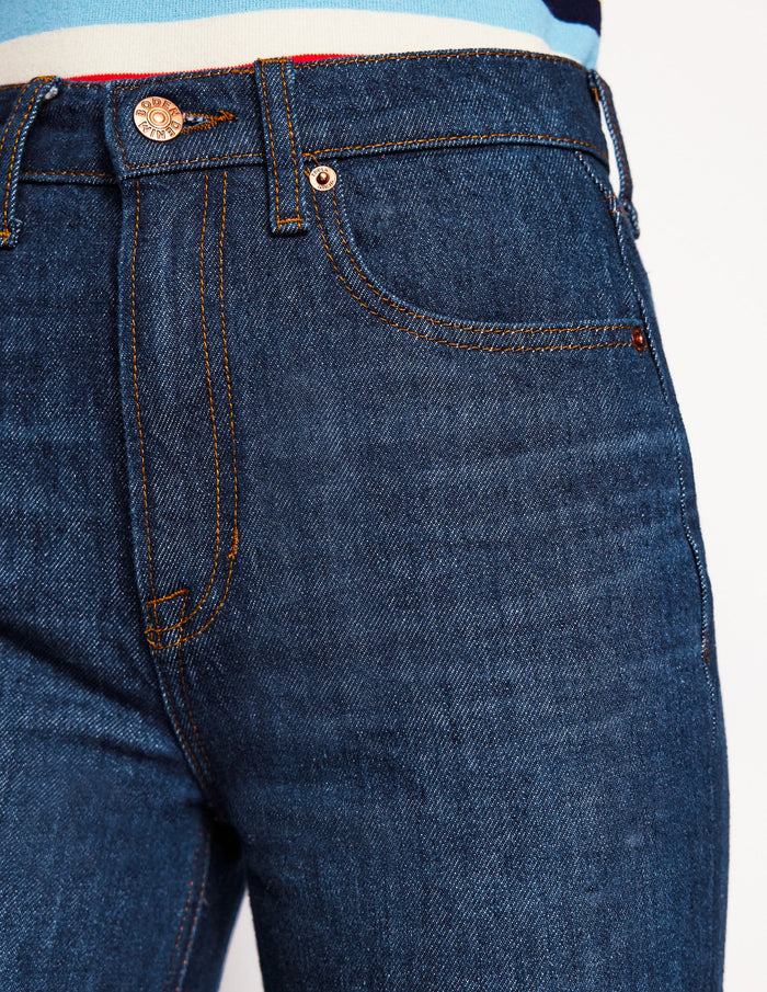 High Rise Rigid Straight Jeans Indigo Rinse