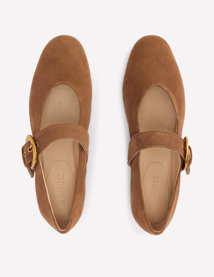 Kylie Flat Buckle Mary Jane Raw Umber