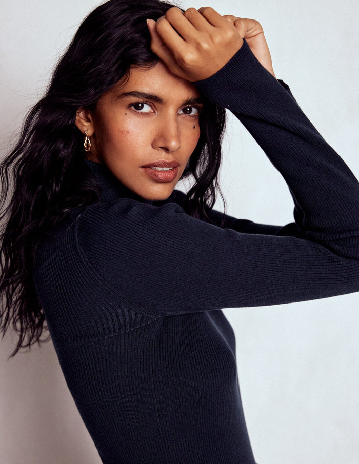 Emilia Roll Neck Sweater Navy