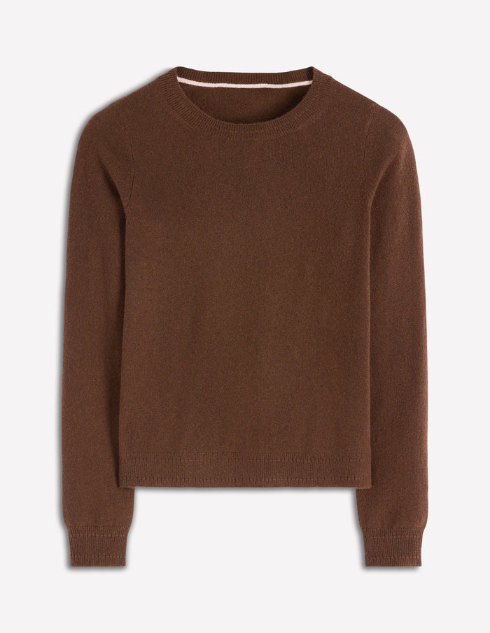 Eva Cashmere Crew Neck Sweater Mocha