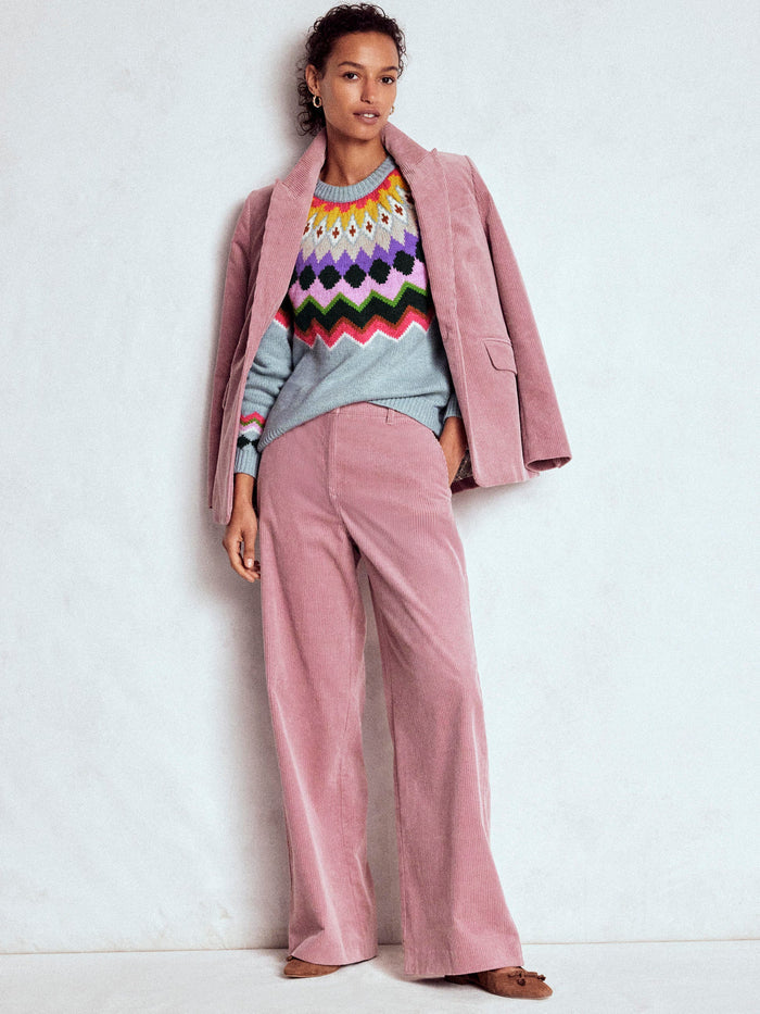 Eleanor Fair Isle Sweater Tourmaline Blue Melange