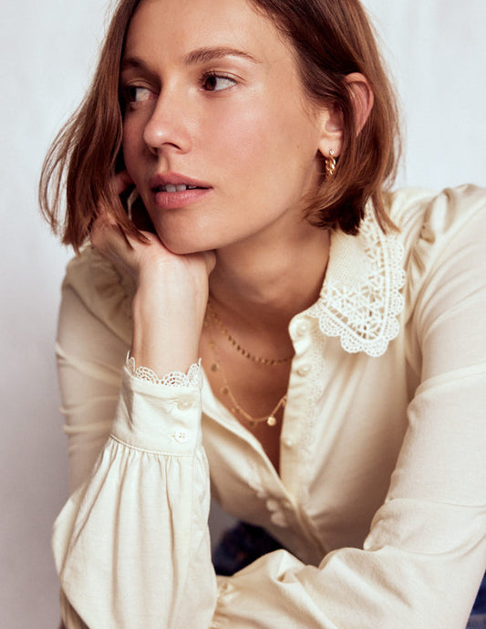 Lace Collar Blouse Ivory