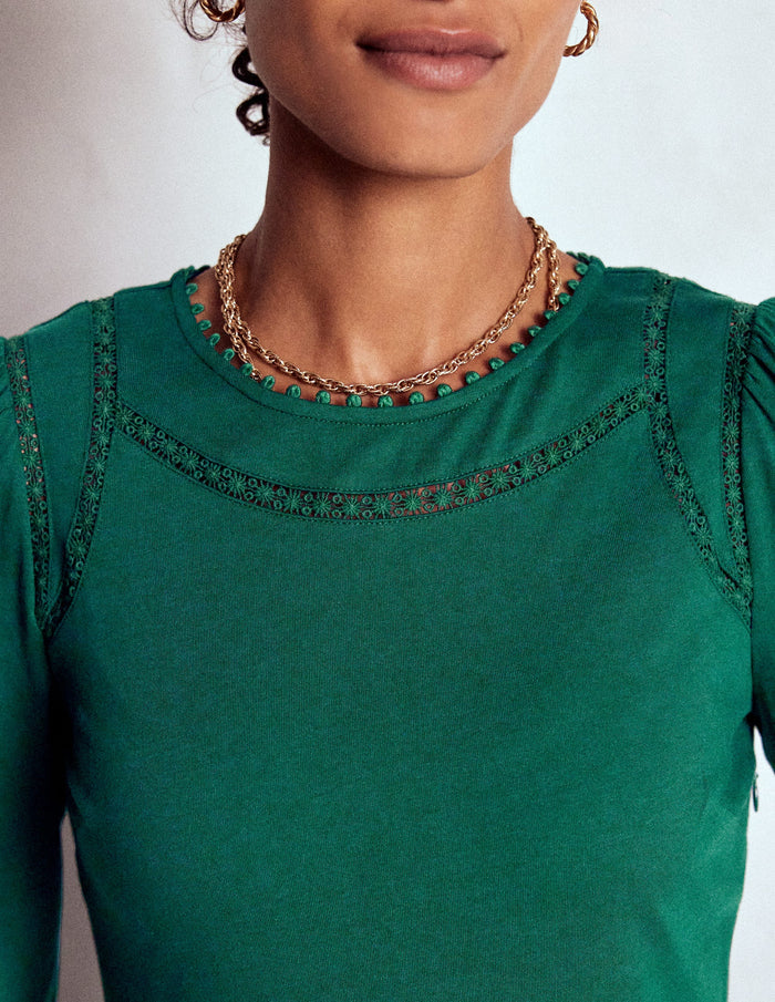 Mila Short Jersey Dress Emerald Night