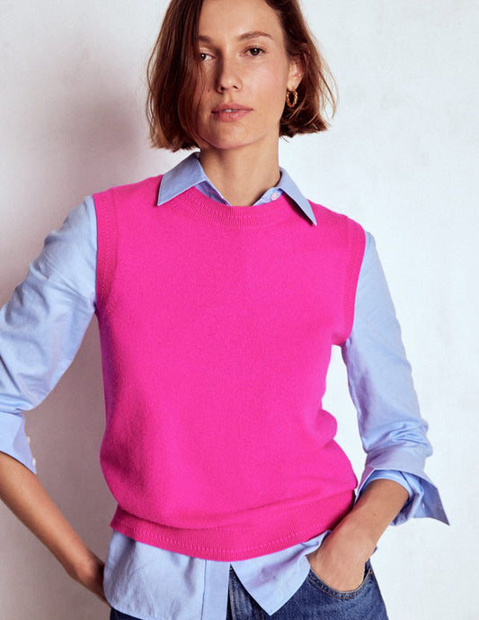 Eva Cashmere Vest Pop Pansy