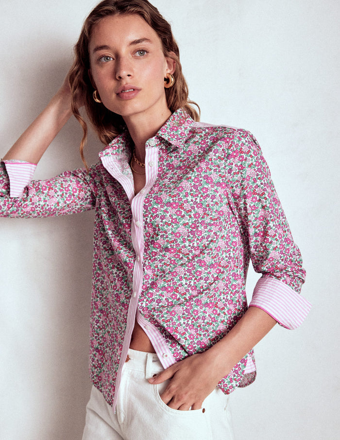 Sienna Cotton Shirt Pop Pansy, Apple Blossom
