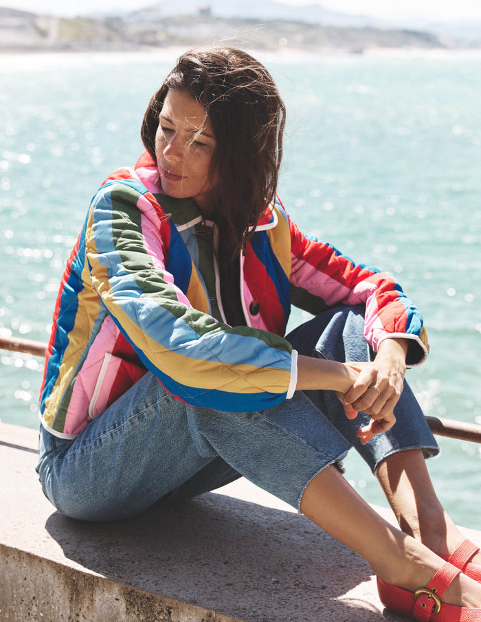 Fitzrovia Quilted Jacket Rainbow Stripe