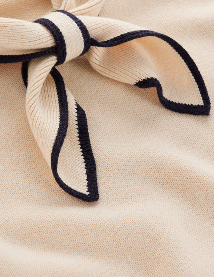 Knitted Bow Sweater Warm Ivory