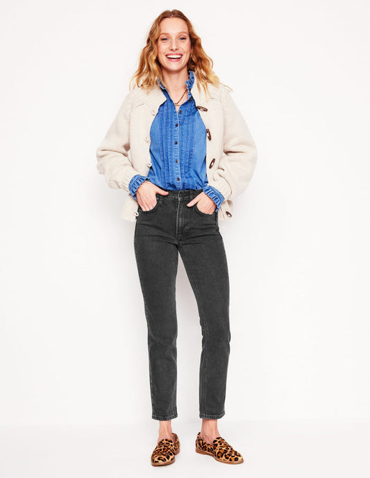 Girlfriend Jeans Washed Black